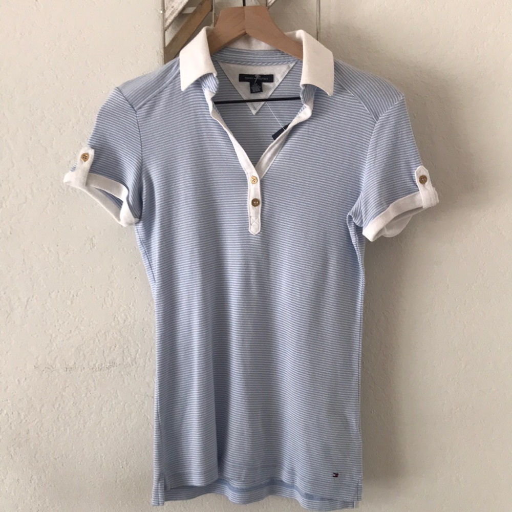 Tommy Hilfiger collared striped polo